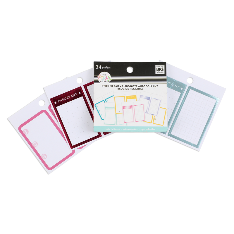 Tiny Sticker Pad - Colorful Boxes – Happy Planner