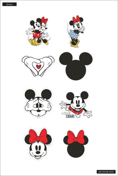 Mickey Mouse and Minnie Mouse Love Today Die Cut Vinyl Decal Stickers - 8 Pack