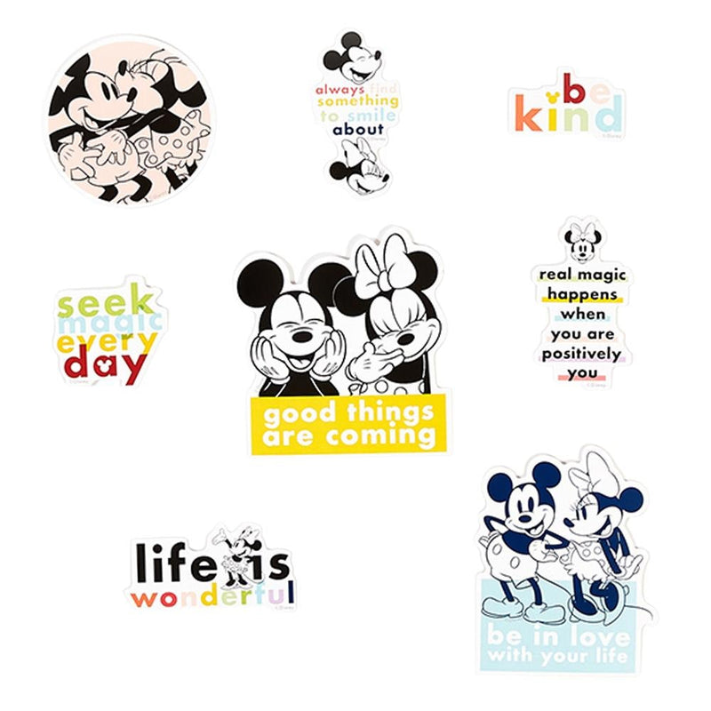 Disney Mickey Mouse & Minnie Mouse Colorblock Die Cut Vinyl Decal Stickers - 8 Pack
