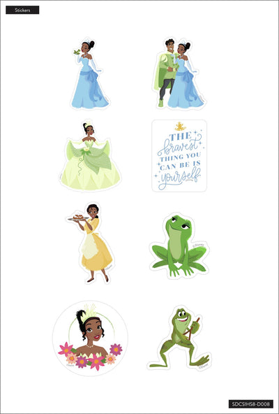 Princess And The Frog Die Cut Vinyl Decal Stickers - 8 Pack