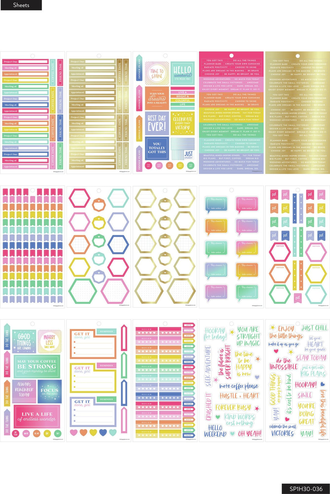 Value Pack Stickers - Brights - Skinny Classic – Happy Planner