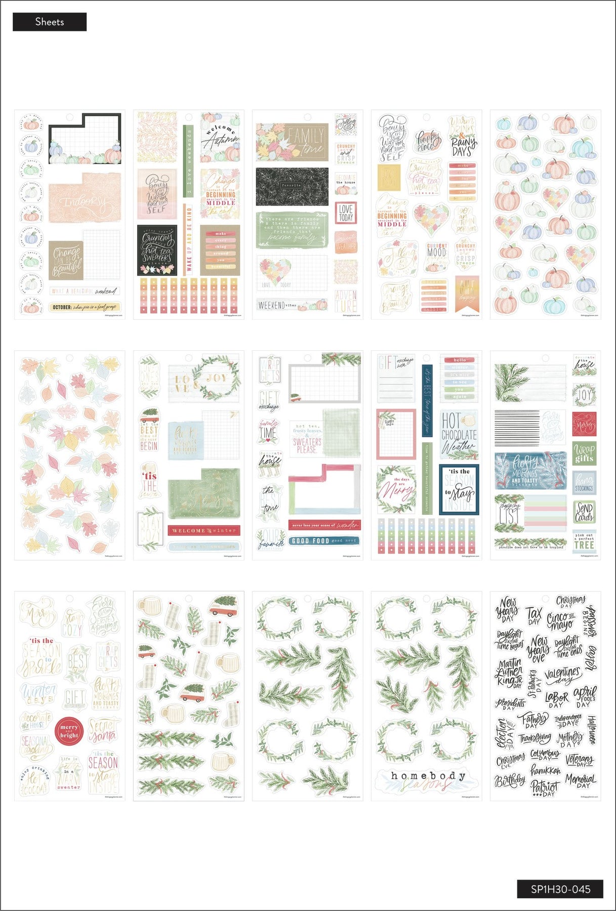 Value Pack Stickers - Homebody Seasonal – The Happy Planner