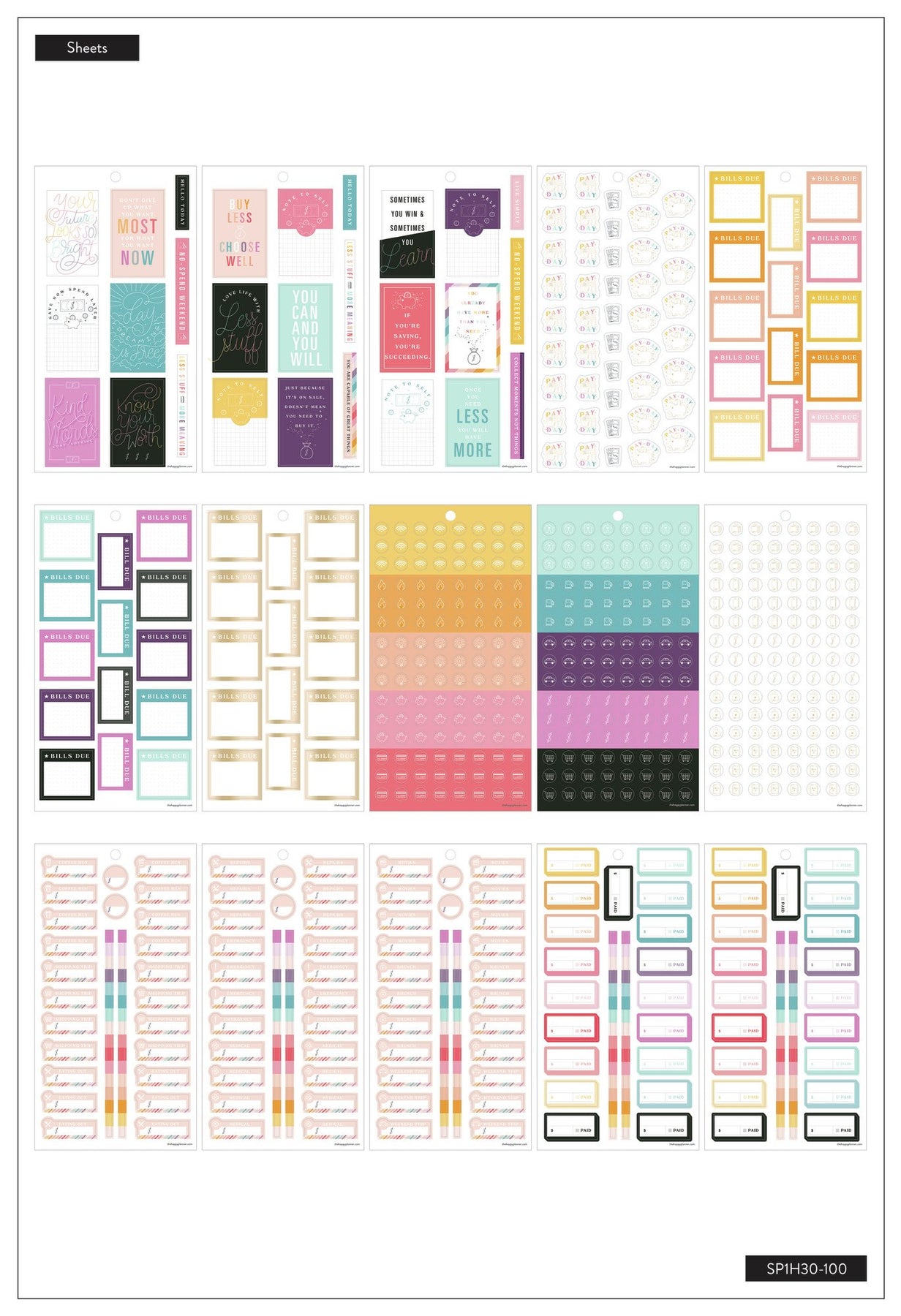 Save Now Sticker Value Pack Stickers - Save Now Spend Later – Happy Planner