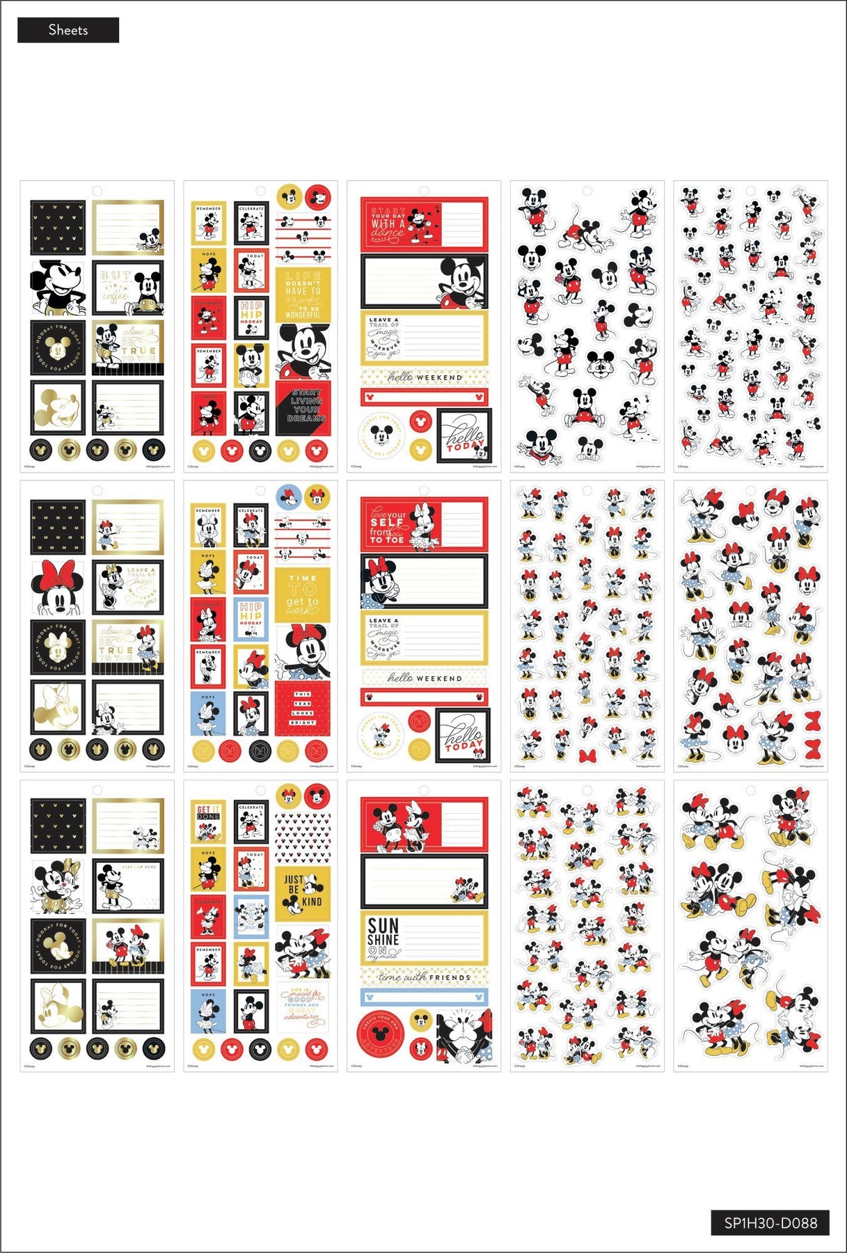 The Happy Planner, Disney, Mickey & Friends Value Pack Stickers- Better  Together, 8 x 4.75 x 9