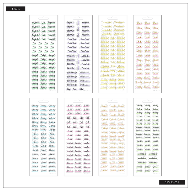 Hand-Lettered Basics Stickers - 8 Sheets