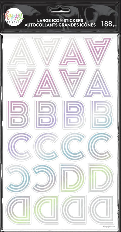 Art Deco Rainbow Alphabet Stickers