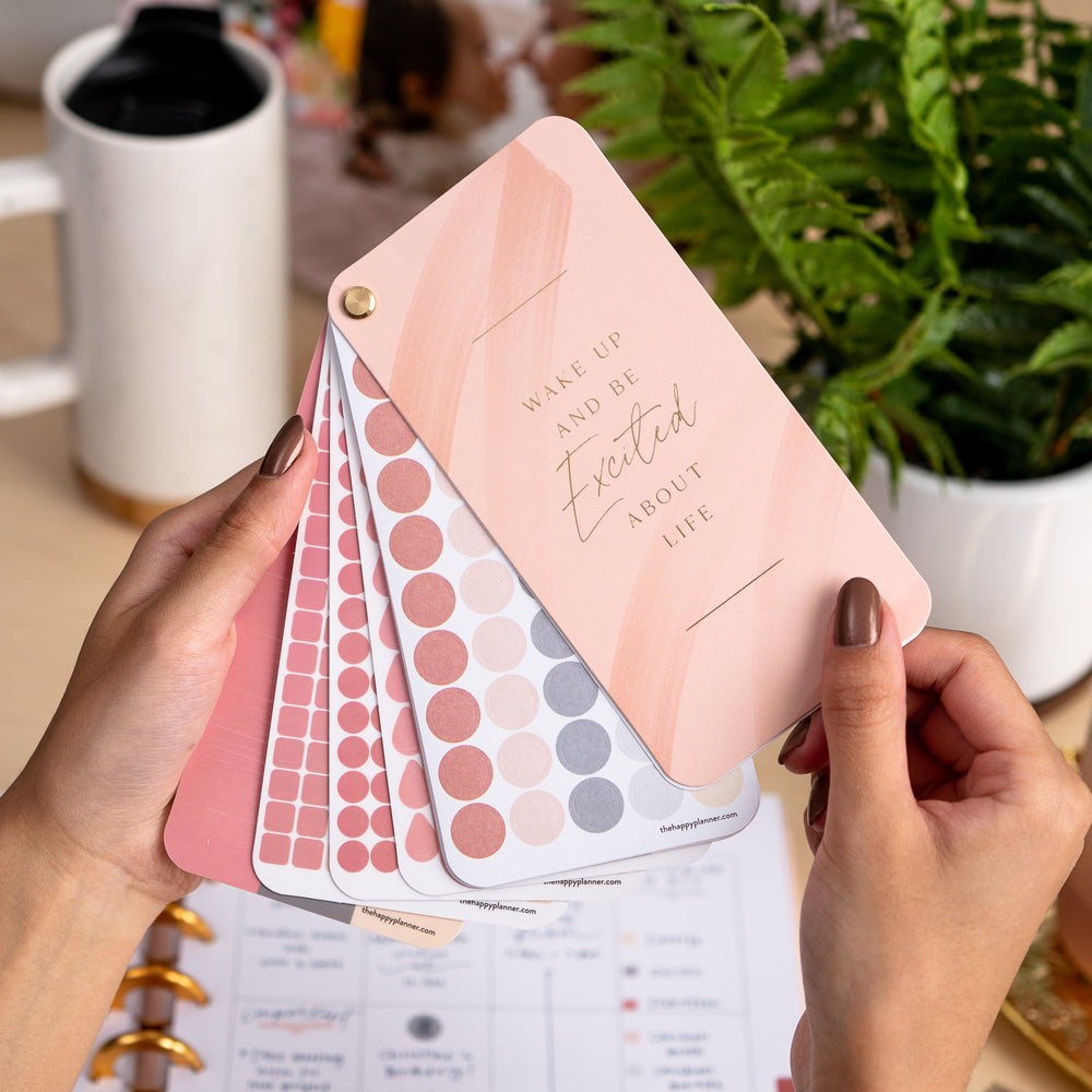 Work + Life Minimalist Fan Sticker Book - 16 Sheets - Blush