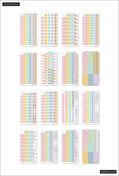 Work + Life Bright Pastels Fan Sticker Book - 16 Sheets – The Happy Planner