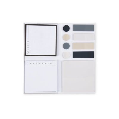 Work + Life Minimalist Sticky Notes & Flag Labels - Neutral