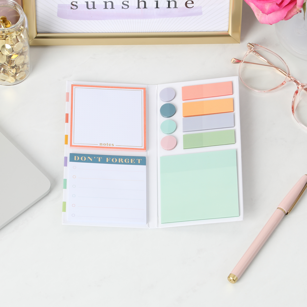 Work + Life Sticky Notes & Flag Labels - Bright Pastels