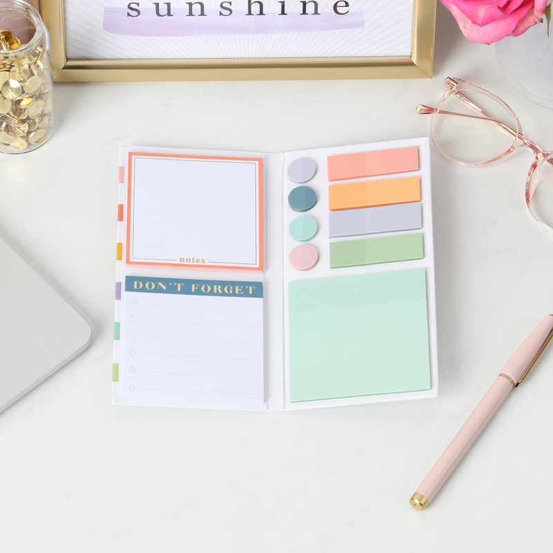 Work Notes Sign Work + Life Sticky Notes & Flag Labels - Bright Pastels – Happy Planner