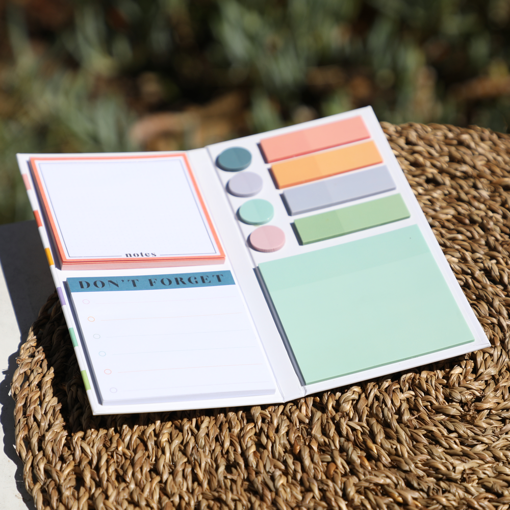 Work Notes Sign Work + Life Sticky Notes & Flag Labels - Bright Pastels – Happy Planner