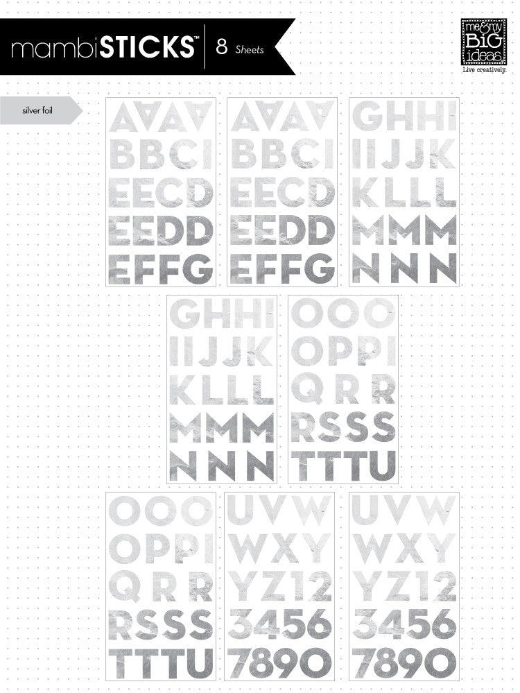Uppercase Alphabet Letters - Silver Foil