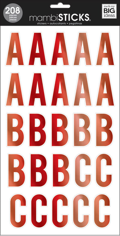 Uppercase Alphabet Letters - Red Foil