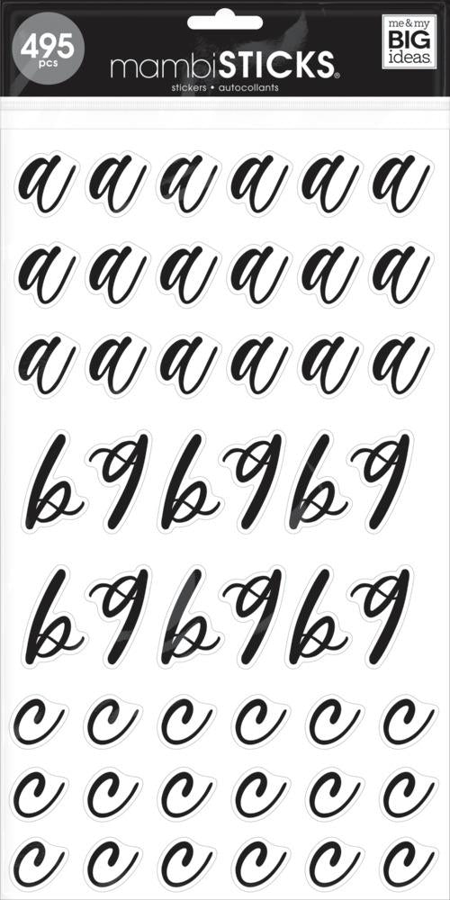 Lowercase Script Alphabet Letters - Black