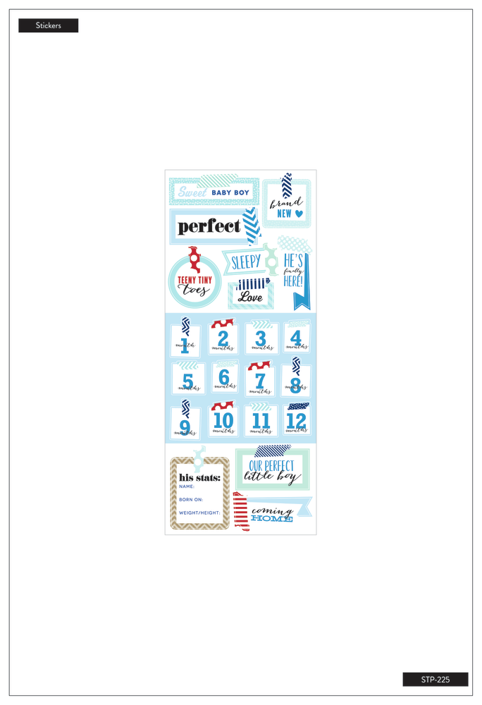 Sticker Sheet - Baby Boy