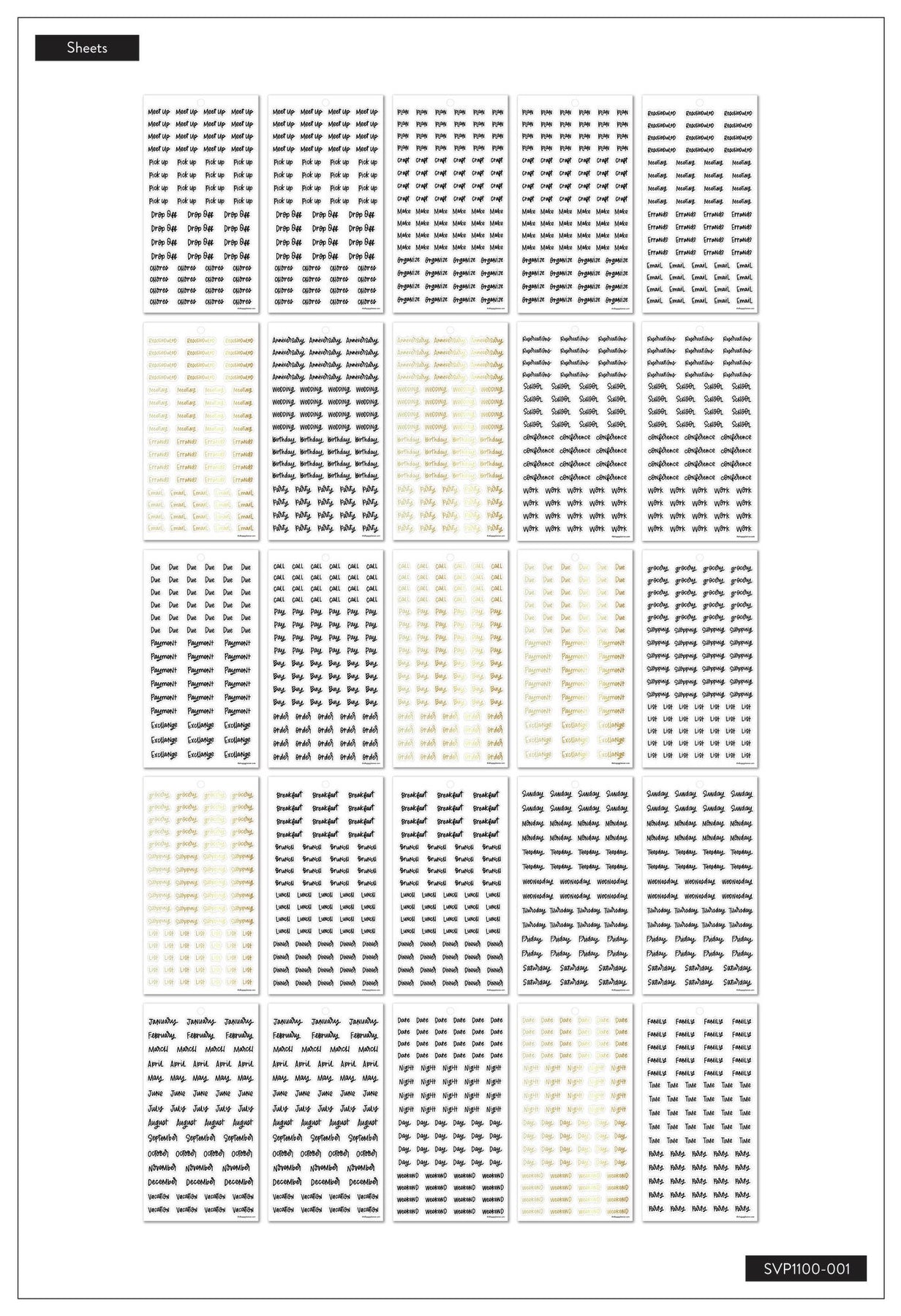 Mega Value Pack Stickers | Flowers & Notes 100 Sheets | The Happy Planner
