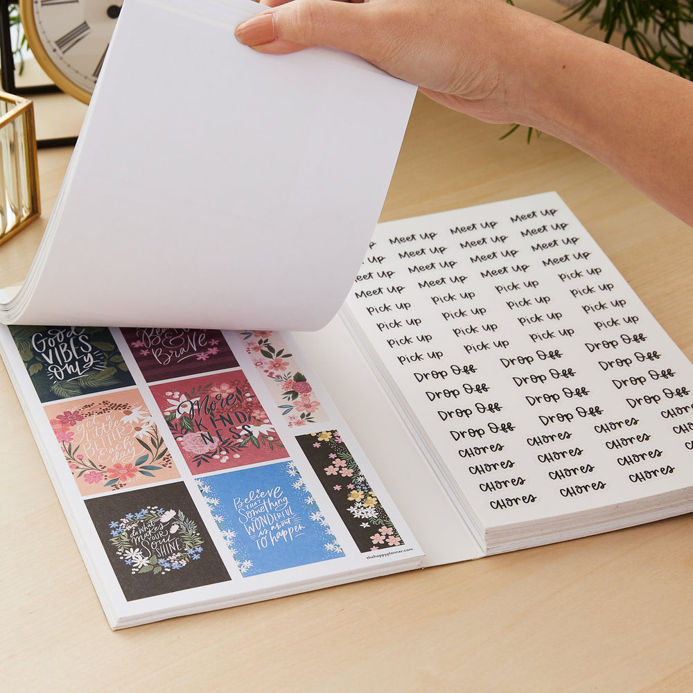 Mega Value Pack Stickers | Flowers & Notes 100 Sheets | The Happy Planner