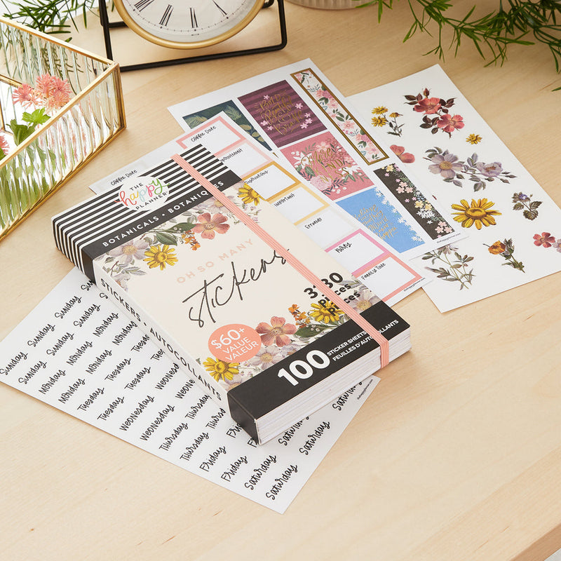 Mega Value Pack Stickers - Flowers & Notes - 100 Sheets