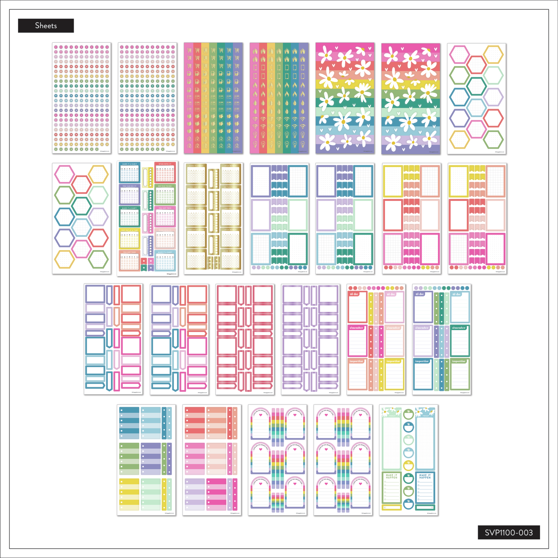Mega Value Pack Stickers - 100 Sheets - Fun Brights – The Happy Planner