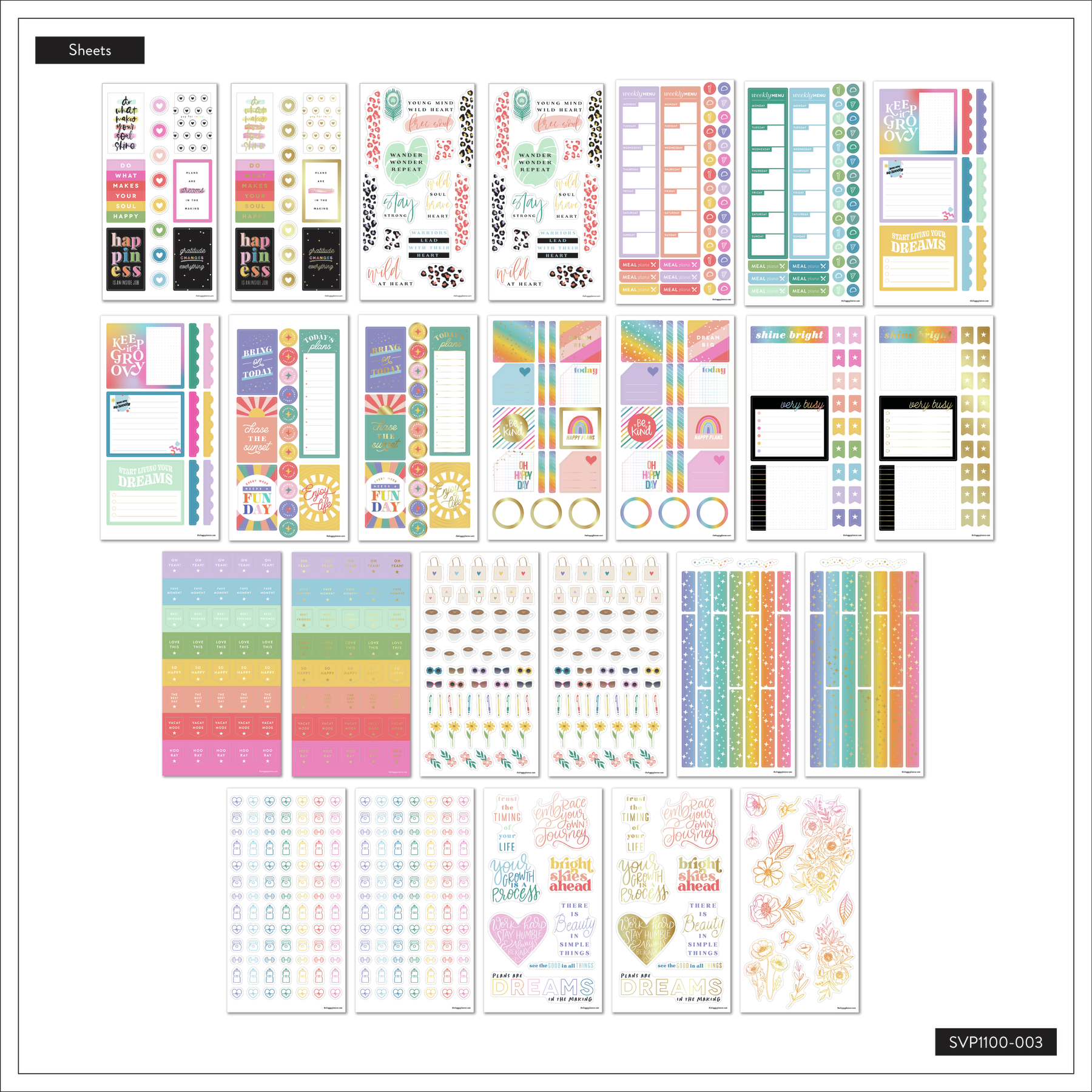 Adding Value Stickers Mega Value Pack Stickers - 100 Sheets - Fun Brights – Happy Planner