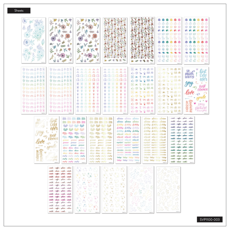 Mega Value Pack Stickers - 100 Sheets - Fun Brights