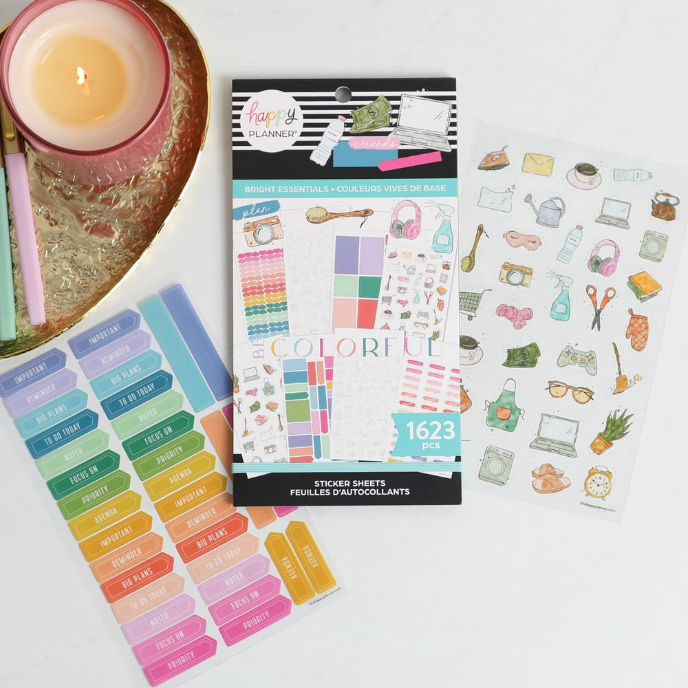Bight Back Sticker Value Pack Stickers - Bright Clear Essentials – Happy Planner