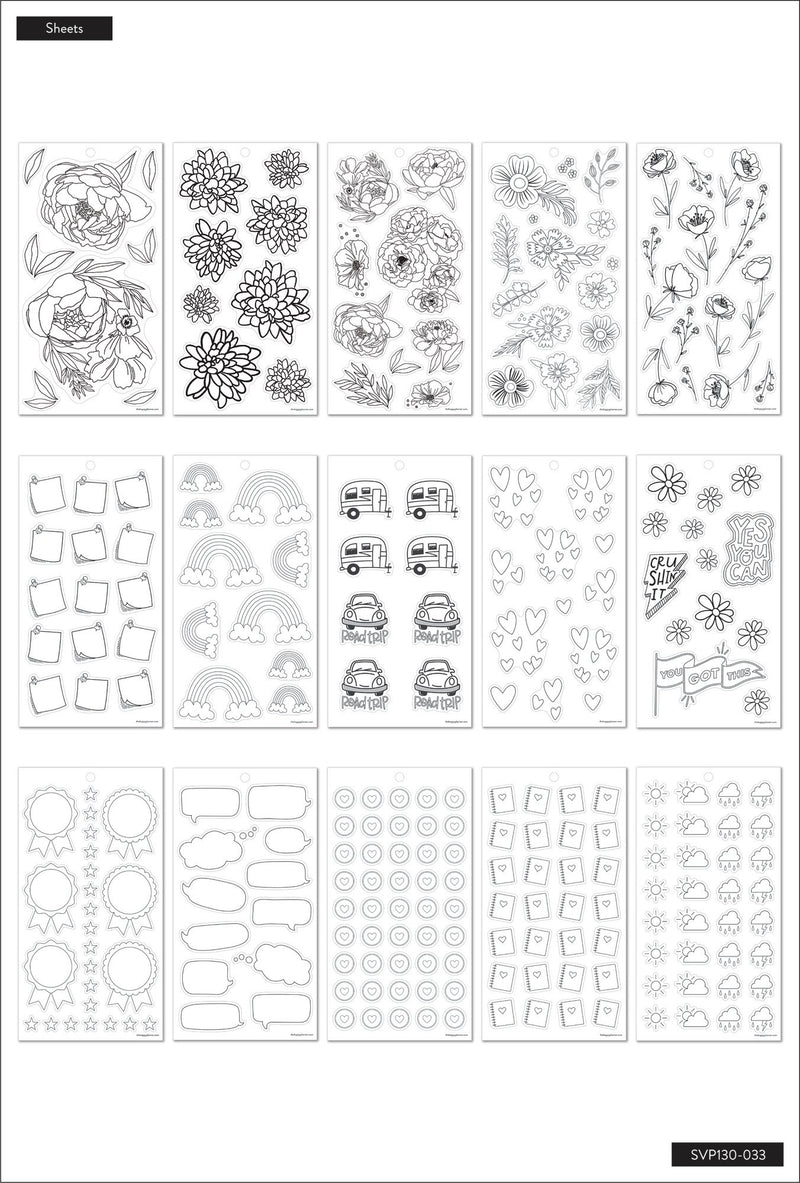 Customizable Color Yourself Value Pack Stickers for Planners and ...