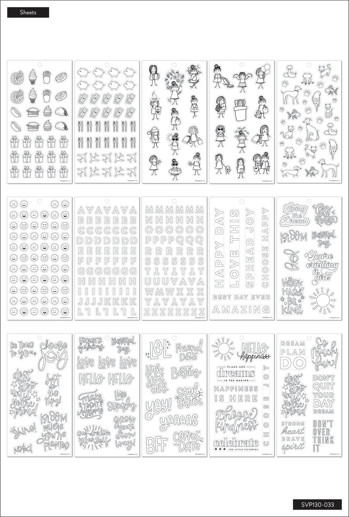 Customizable Color Yourself Value Pack Stickers for Planners and ...