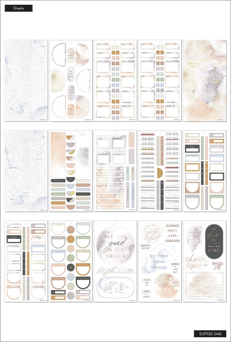 Value Pack Stickers for Crafts and Planners | Neutral Watercolors | The ...