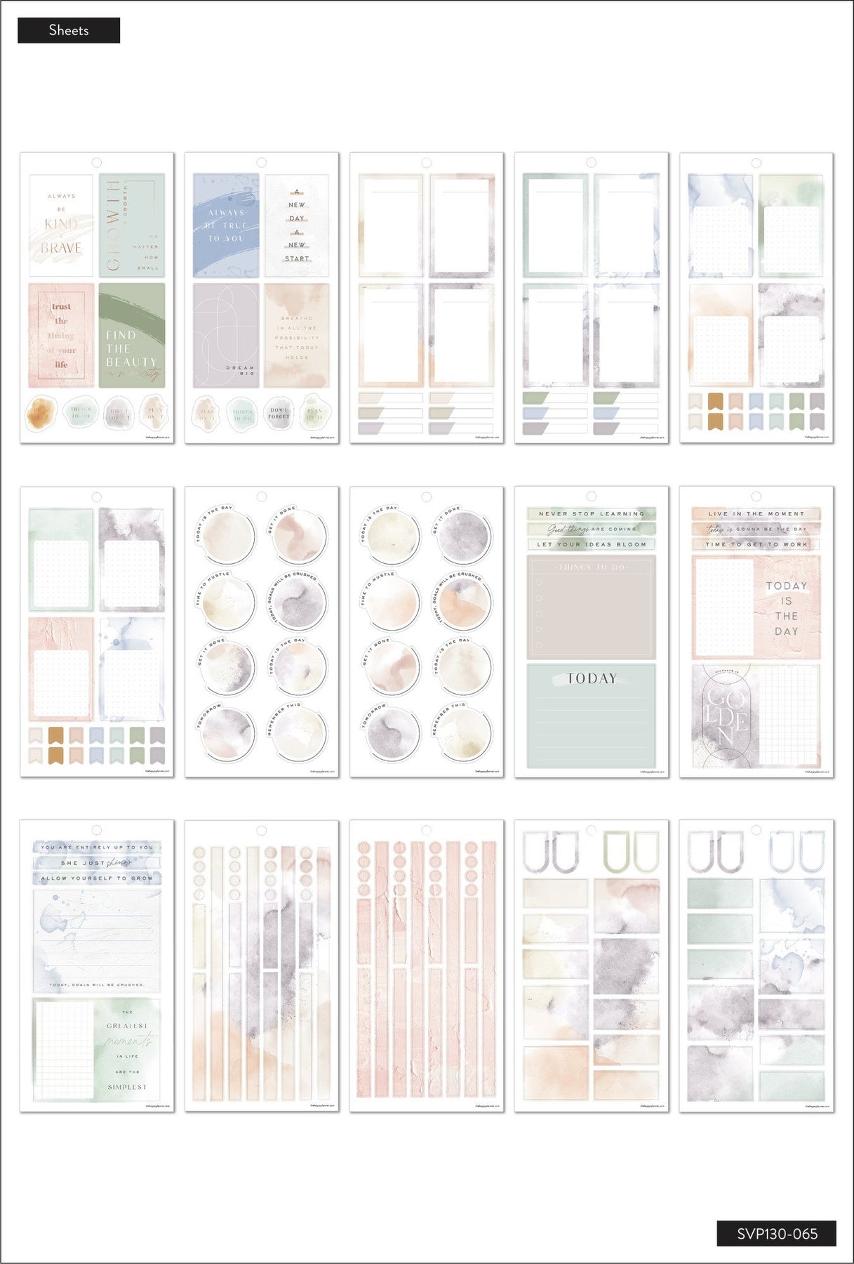 Value Pack Stickers - Neutral Watercolors - Big โ Happy Planner