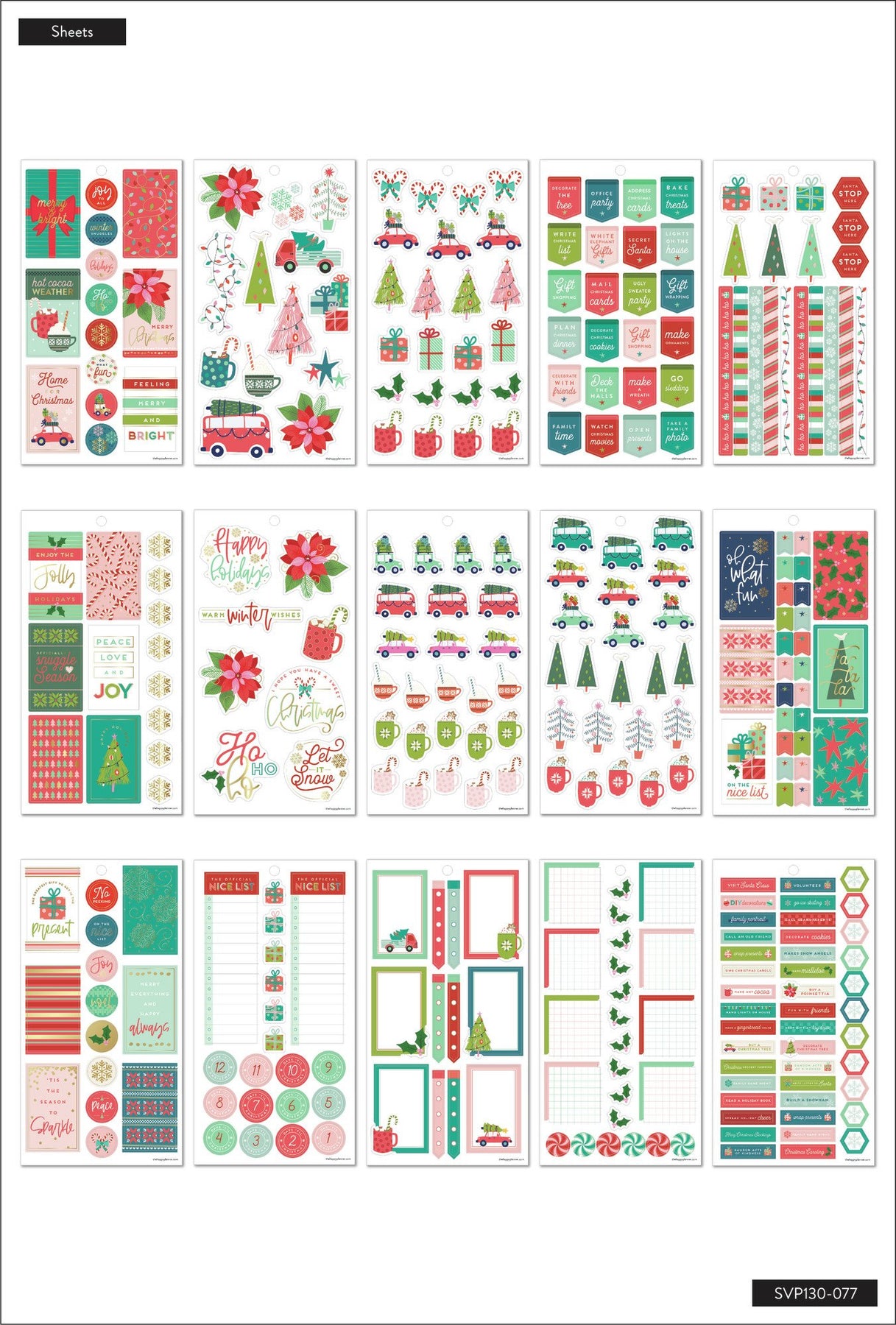 The Happy Planner Christmas 5 Sticker Sheets