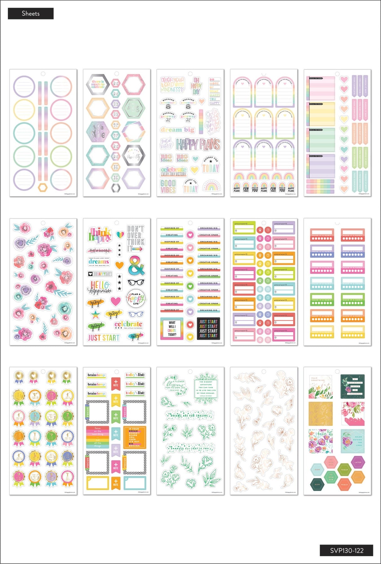 The Happy Planner Mini Productivity Value Pack Stickers for Mini Happy  Planner, Productivity Theme, Assorted Colors, 875 Stickers (PPSV323048)