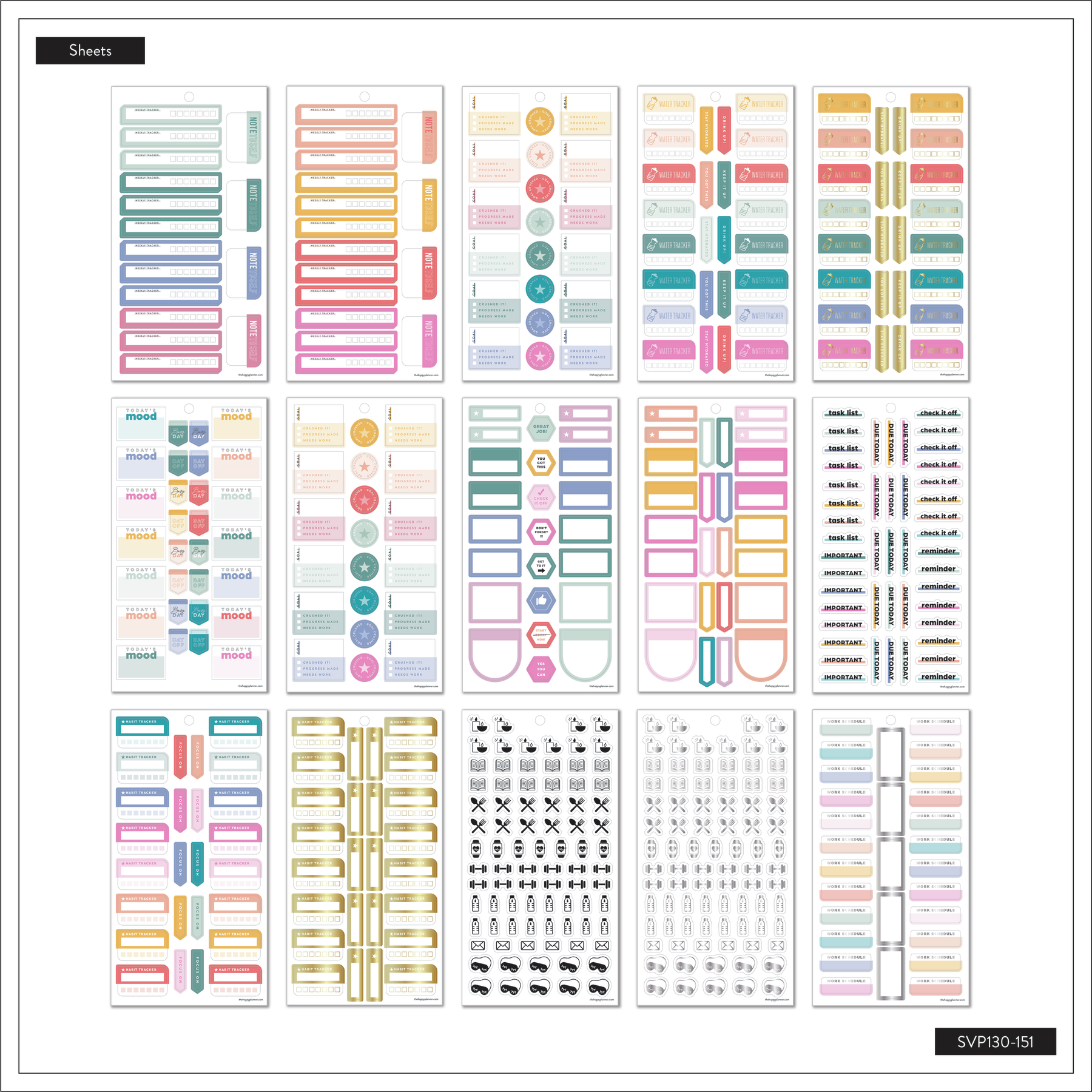 795pc Sewing 30 Sheet Happy Planner Sticker Pack