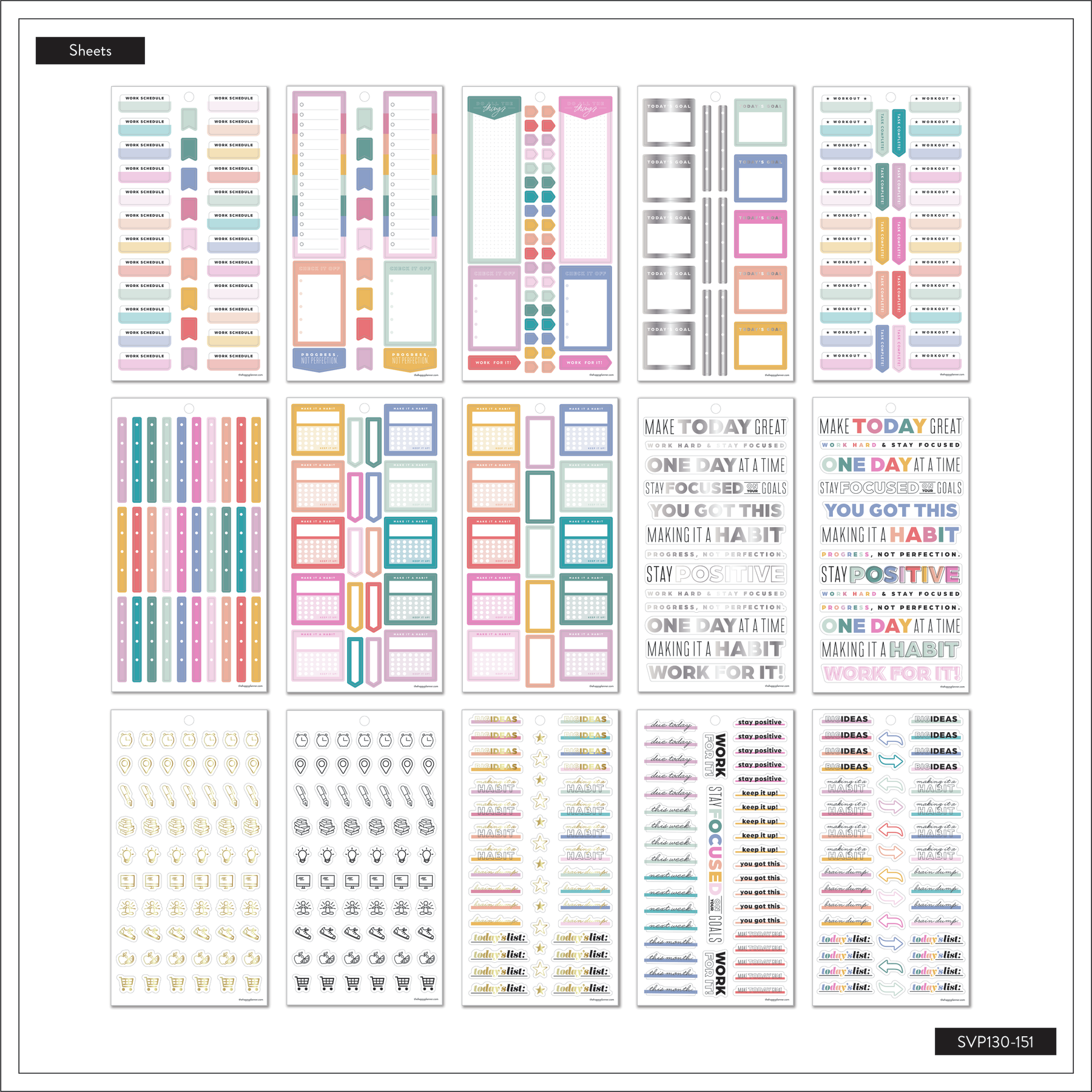738pc Holidays 30 Sheet Happy Planner Sticker Pack