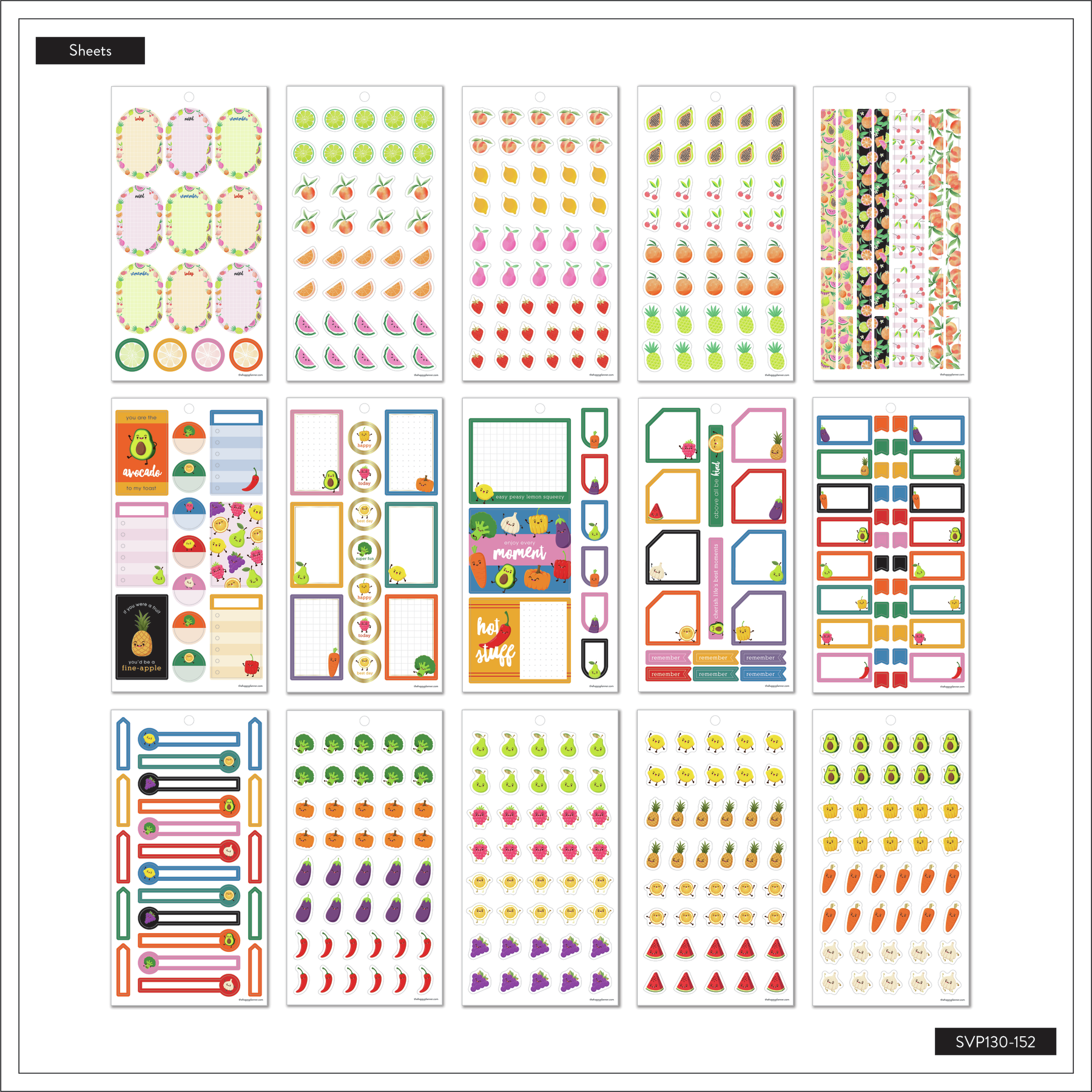 Meals Menu Word Stickers Planner Sticker Sheet (W-112)