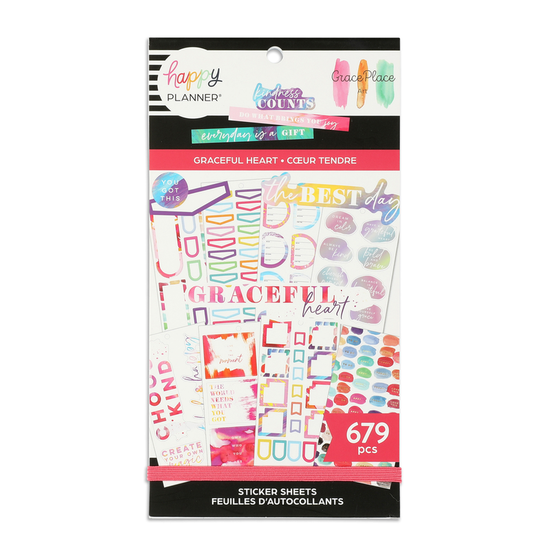 Happy Planner x GracePlace Art Value Pack Stickers - A Graceful Heart