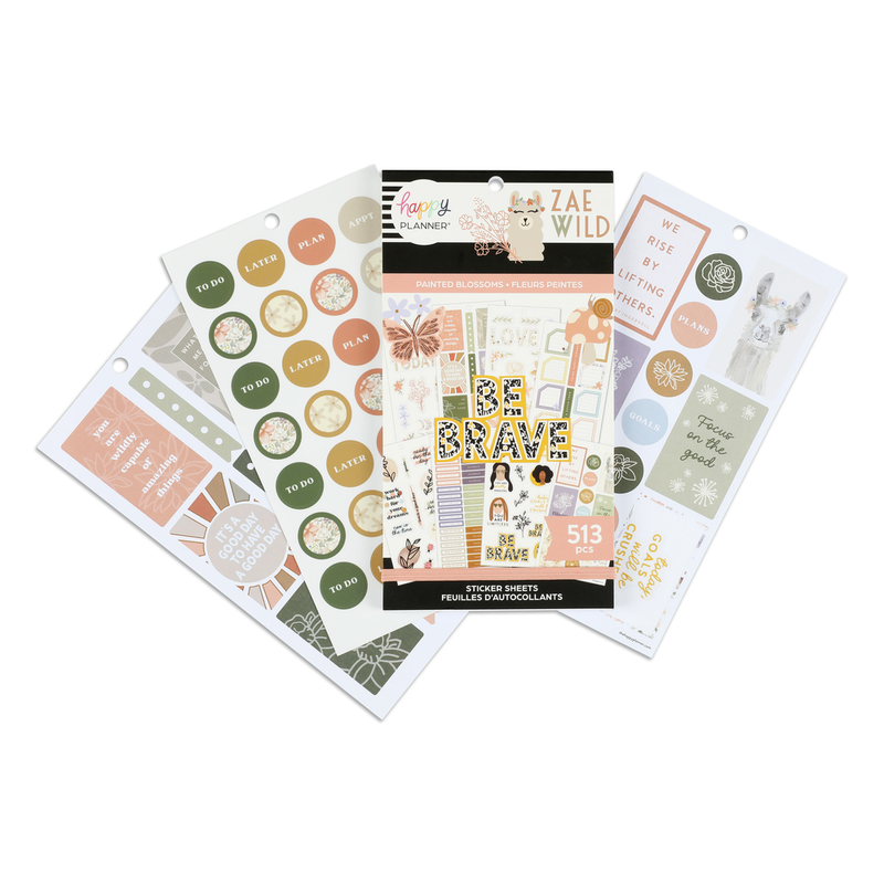 Happy Planner x Zaewild Value Pack Stickers - Painted Blossoms