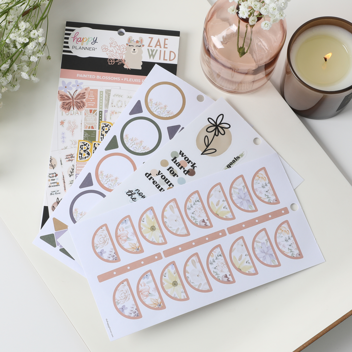 Happy Planner x Zaewild Value Pack Stickers - Painted Blossoms
