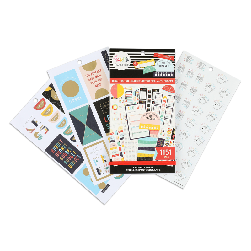 Value Pack Stickers - Bright Retro Budget – Happy Planner