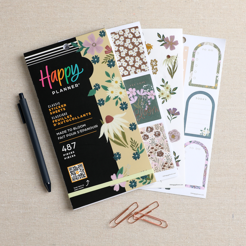 The Happy Planner Made to Bloom Classic Stickers, Assorted Colors, 487/Pack (SVP130-197)