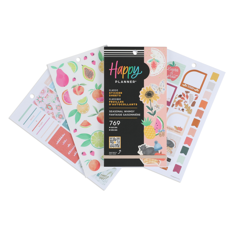 Happy Planner X Zaewild Sticker Book – Painted Blossoms Value Pack, 513 Stickers, 30 Pages, Fits Classic Happy Planners