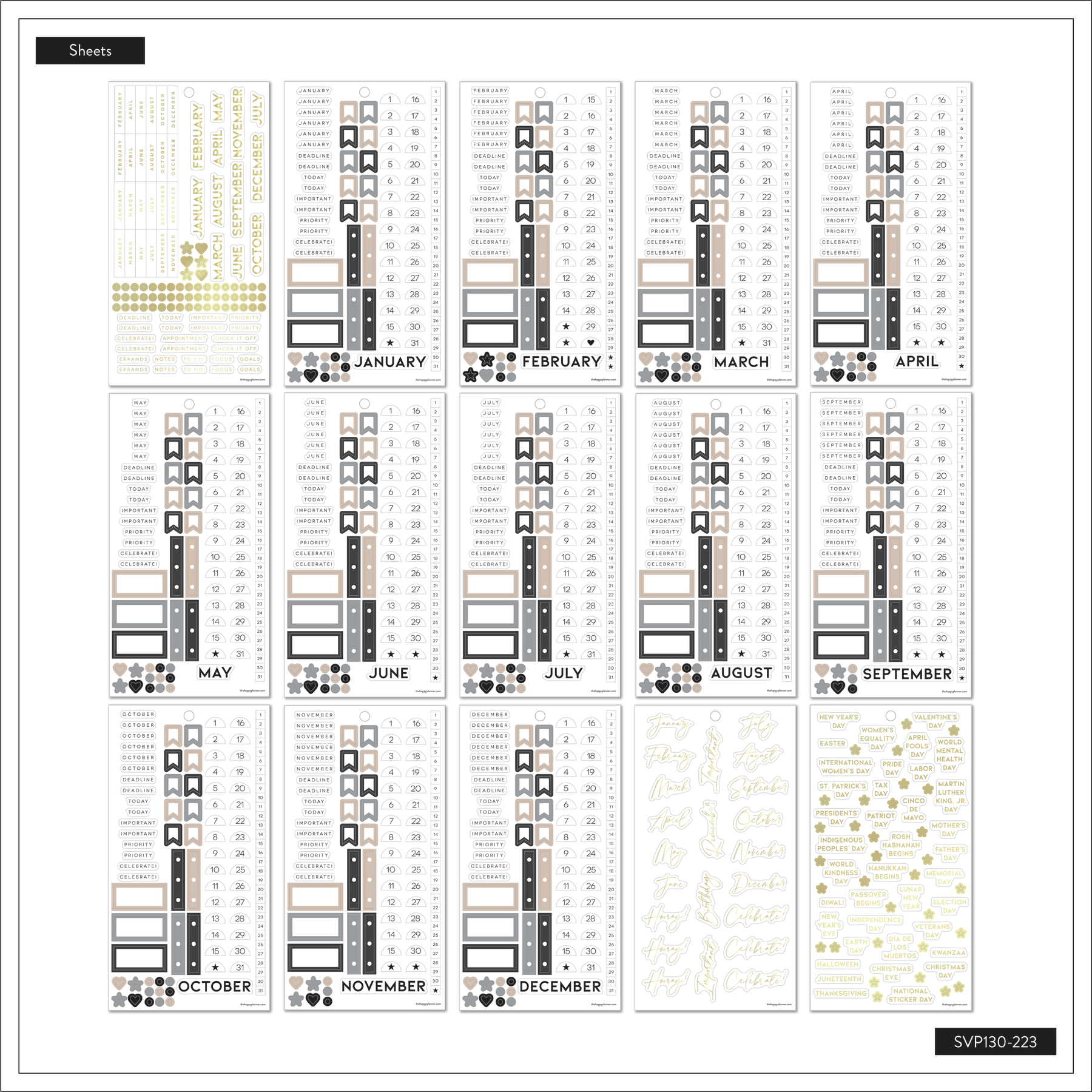 Essentials Set Numbers Value Pack Stickers - Essential Dates and Numbers – Happy Planner