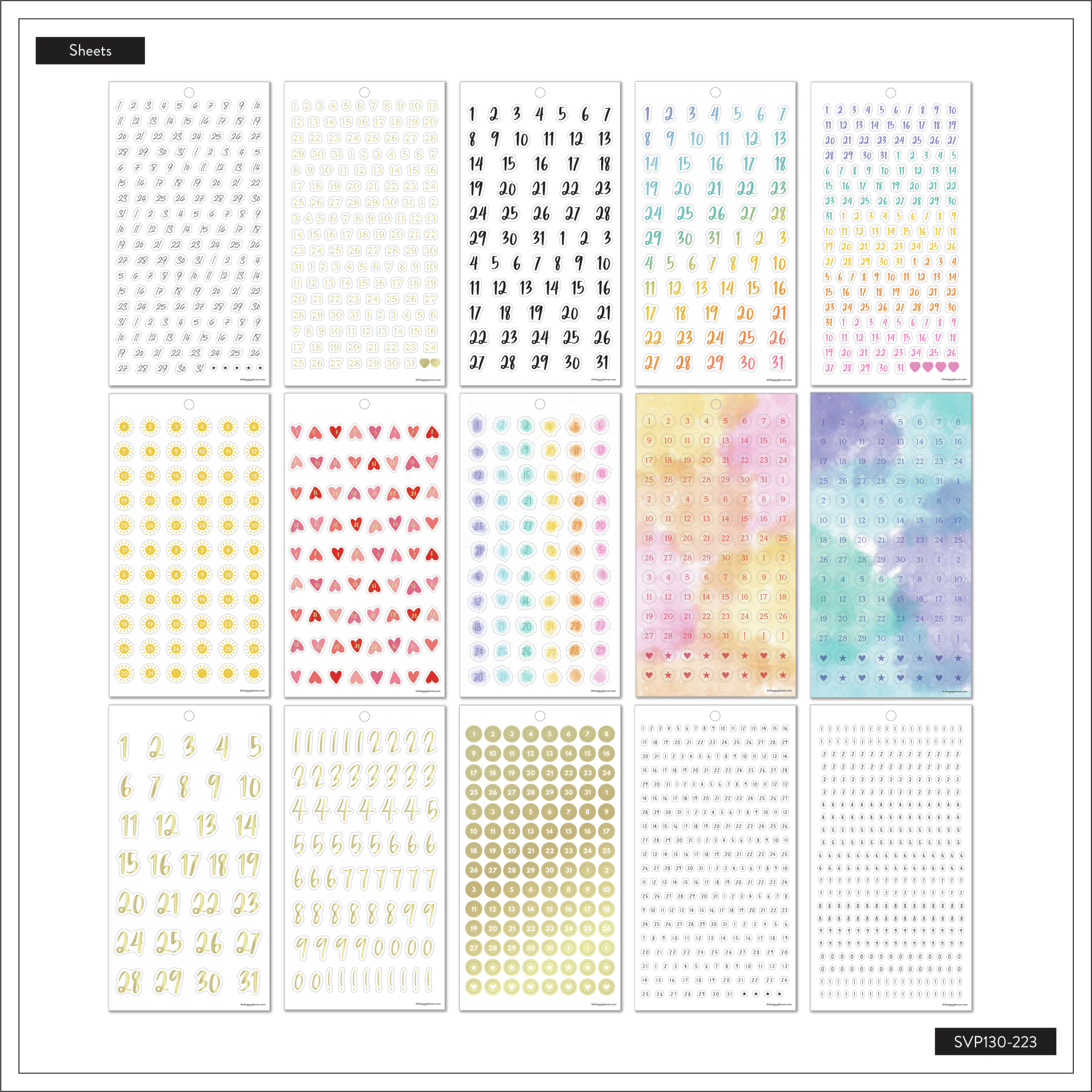 Essentials Set Numbers Value Pack Stickers - Essential Dates and Numbers – Happy Planner