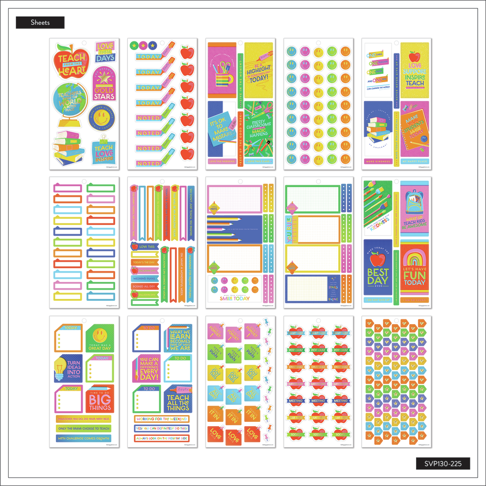 Abstract Preparation Sticker Abstract Silkscreen Teacher - Value Pack Stickers - Big – Happy Planner