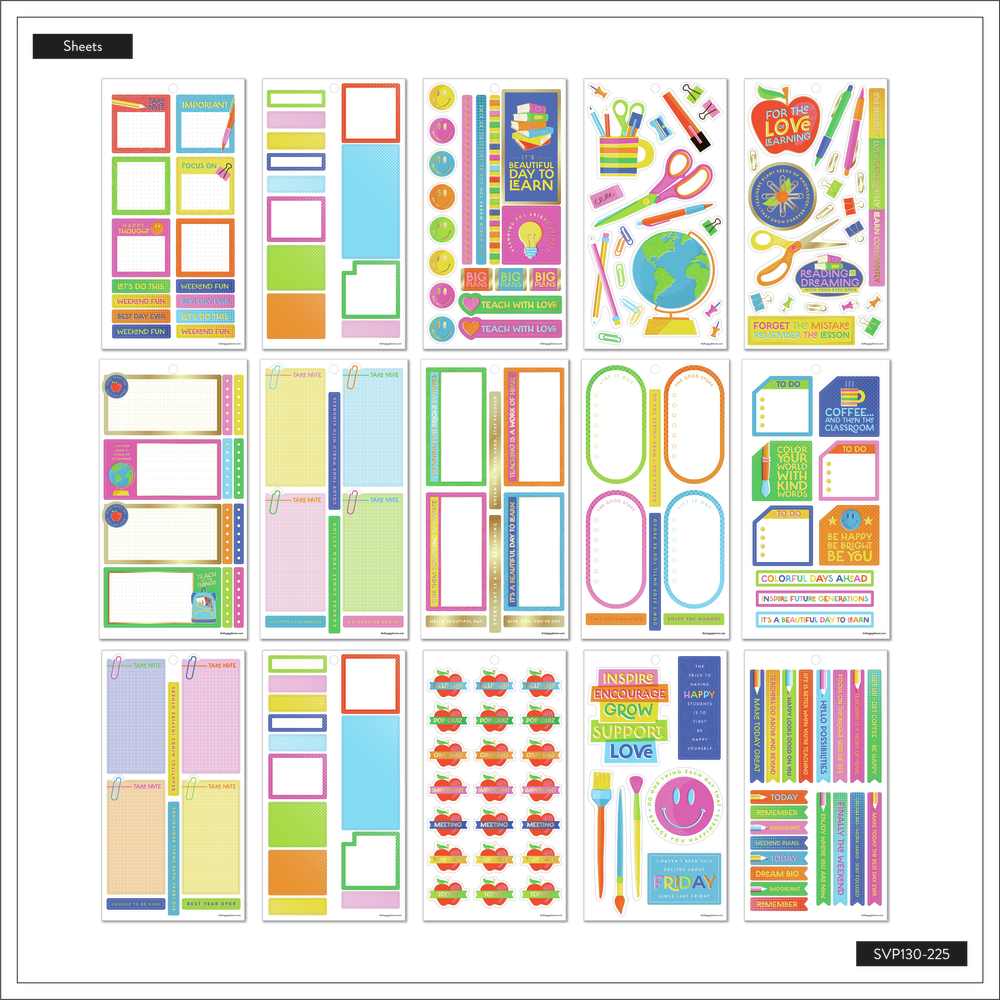 Abstract Preparation Sticker Abstract Silkscreen Teacher - Value Pack Stickers - Big – Happy Planner