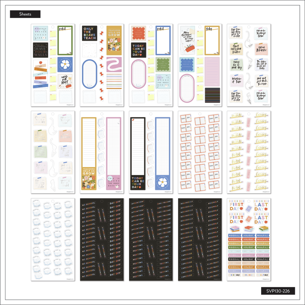 Noted by Post-it®, Task Message Planner Stickers, Assorted Sizes