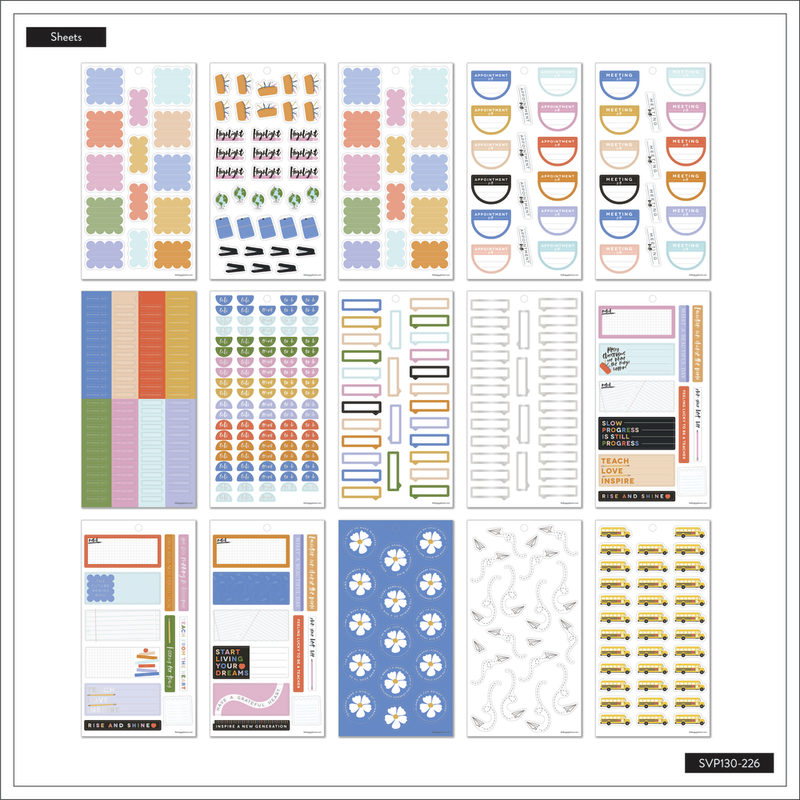 The Happy Planner Sticker Value Pack - Planner & School Accessories - Fancy  Floral Teacher Theme - Multi-Color - Great for Planning & Assignments - 30  Sheets, 573 Stickers 