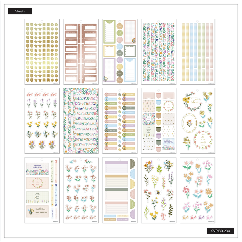 Sticker Sheet 70 Set of little planner stickers Cottagecore