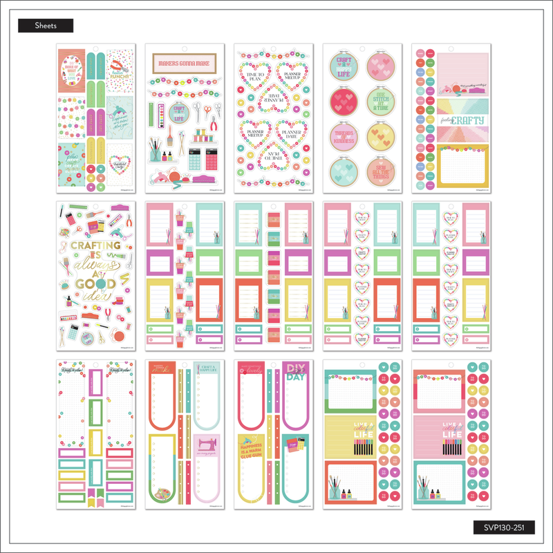 795pc Sewing 30 Sheet Happy Planner Sticker Pack